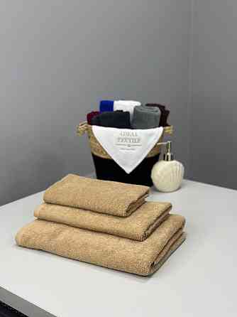Комплект полотенец однотонных Ideal Textile 40х70+50х90+70х140 см 400 г/м2 (56860941) Бежевий Черновцы
