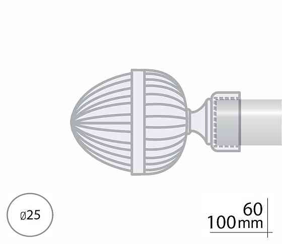 Закінчення для карнизу Orvit ОДЕОН 25 мм ЧОРНИЙ ОКСАМИТ Львів