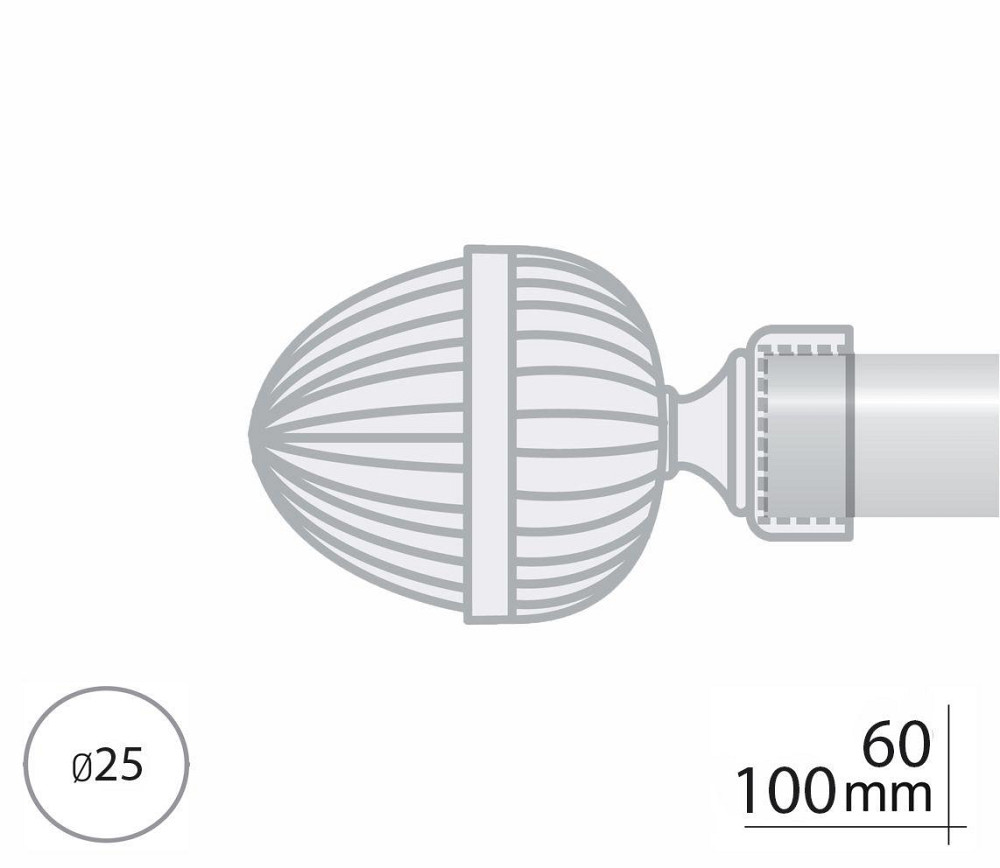Закінчення для карнизу Orvit ОДЕОН 25 мм ЧОРНИЙ ОКСАМИТ Львов - изображение 2