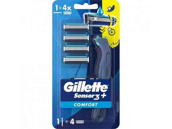 Станок для гоління 1шт Sensor3 з 4 змінними картриджами ТМ GILLETTE Київ