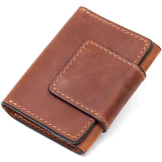 Кожаная винтажная визитница Коричневый (GRANDE PELLE) Киев