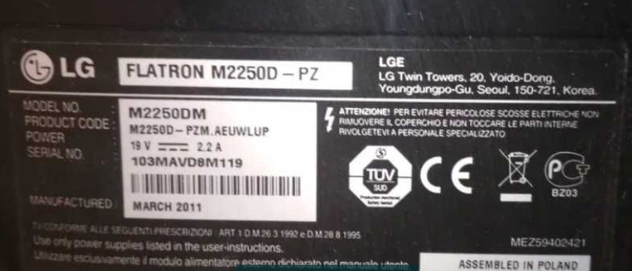 Телевізор LED LG Flatron M2250D-PZ. Київ - фото 4