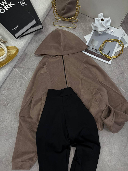 Женский теплый повседневный костюм двусторонний полар Флис Мокко, 50/52 Одесса - изображение 1