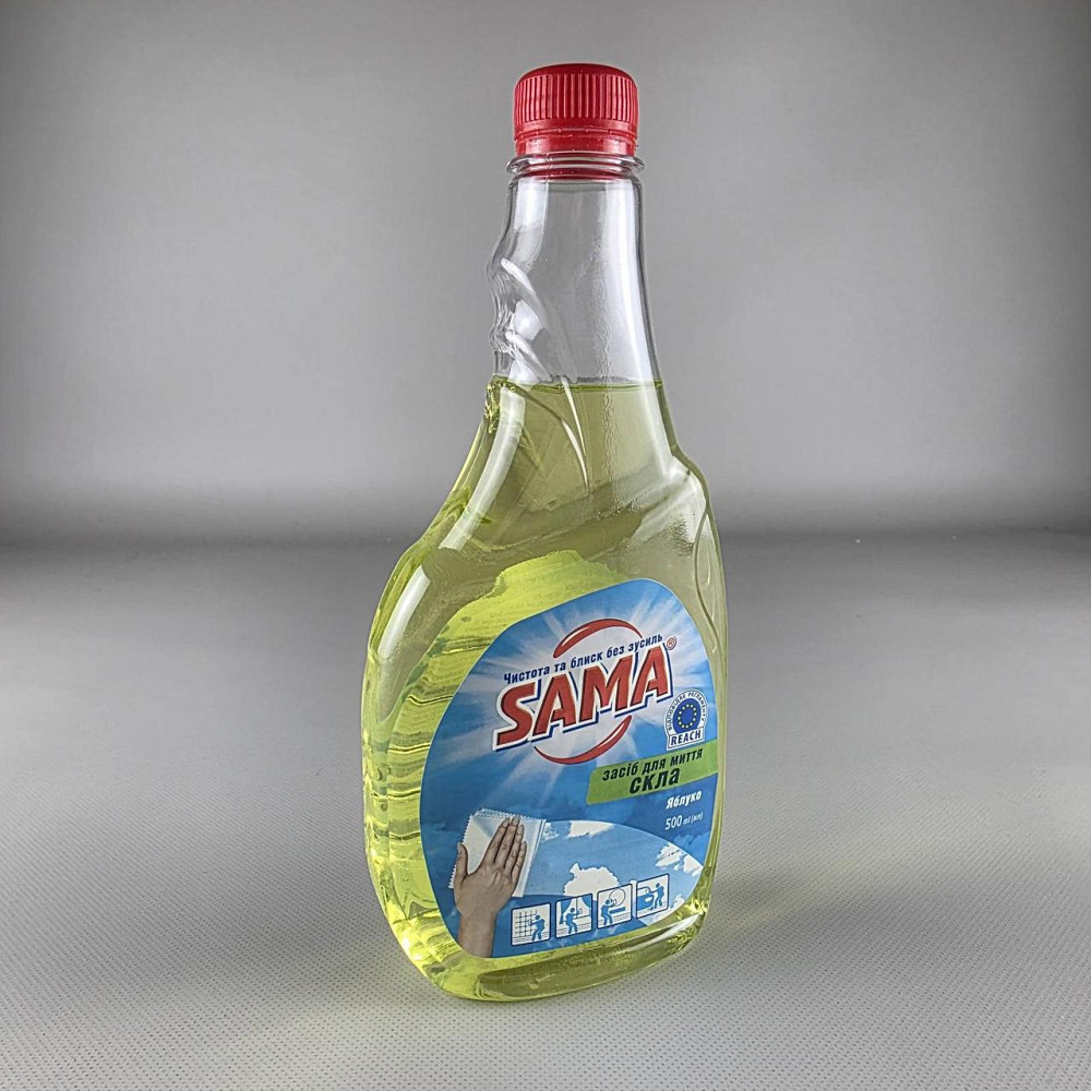 Мийний засіб для скла та дзеркал САМА яблуко 500 г (запаска) (1 шт.) Харків - фото 2