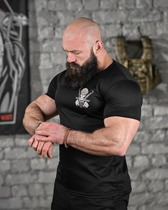 Тактическая потоотводящая футболка водитель черная ДЛ6481 Одесса - изображение 3