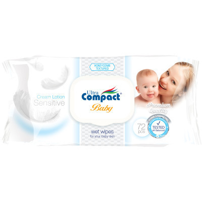 Дитячі вологі серветки Ultra Compact з клапаном 72 шт (8697420531522) Вінниця - фото 1