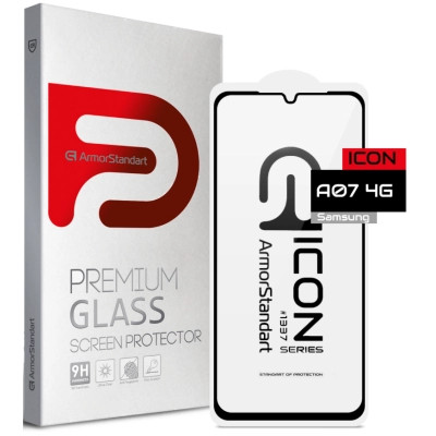 Стекло защитное Armorstandart Icon Samsung A07 4G Black (ARM86508) Винница - изображение 1