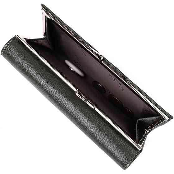 Стильний гаманець для жінок з монетницею із натуральної шкіри ST Leather 23106 Зелений Київ