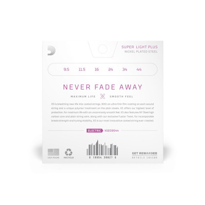 Струны для гитары D'Addario XS Coated Electric Guitar Strings Super Light Plus (9.5-44) (XSE09544) Вінниця - фото 3