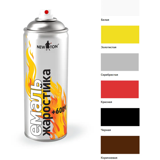 Емаль 400мл жаростійка срібний аерозоль NEW TON Житомир
