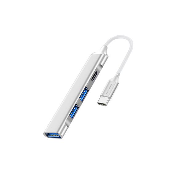 USB-хаб WUW-X236 USB 4-in-1 multifunctional expander, USB3.0 high-speed transmission Silver Одеса