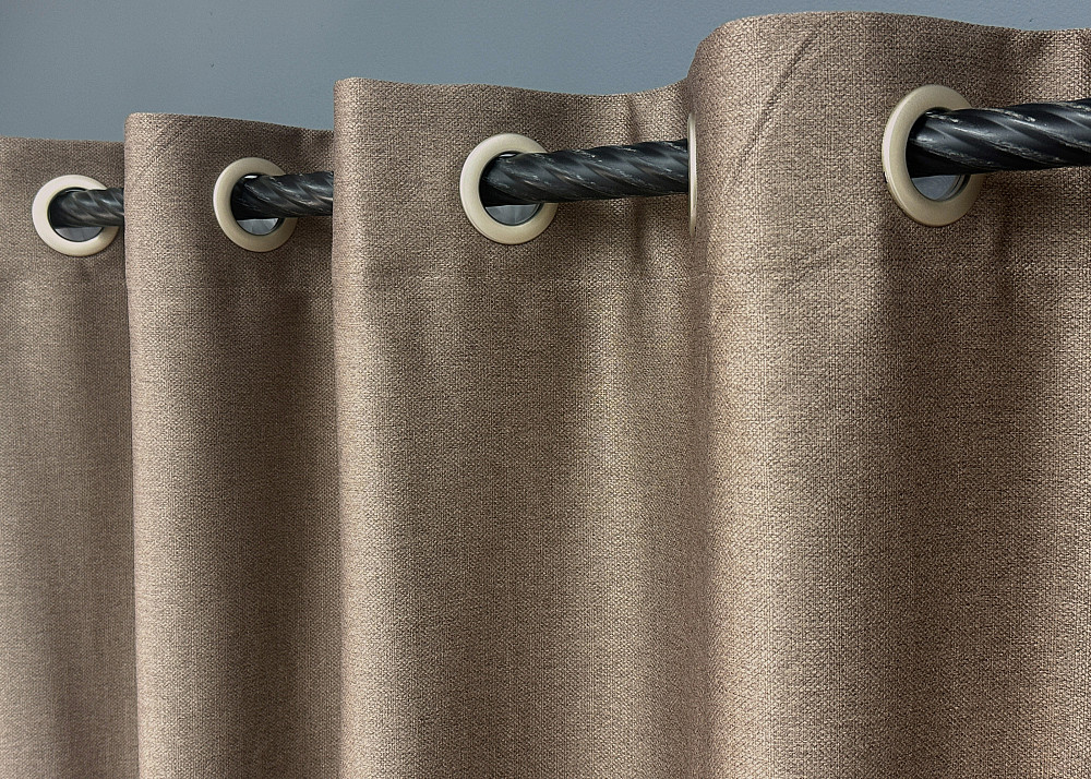 Комплект штор на люверсах VR-Textil Шенилл однотонный № 1906ш Светло-коричневый 150х250 см 2 шт (37-0297) Киев - изображение 6