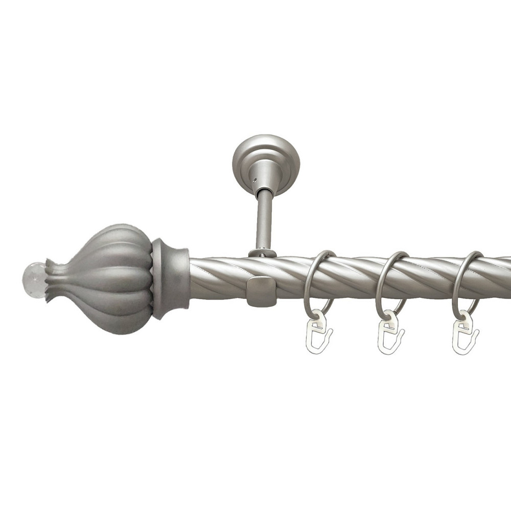 Карниз Orvit Таджа-Кристал металевий однорядний відкритий скручена труба кільце металеве Сатин 25 мм 200 см (00-00023481) Львів - фото 1