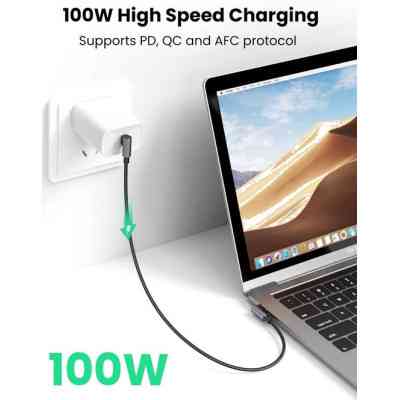 Дата кабель USB-C to USB-C 2.0m 5A 100W US335 90-degree Space Gray Ugreen (70698) Винница