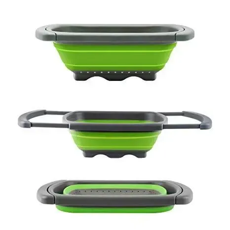 Складной дуршлаг Benson BN-091 силиконовый друшлаг для мытья овощей и фруктов Бенсон друшлак Бэнсон Коломия - фото 3