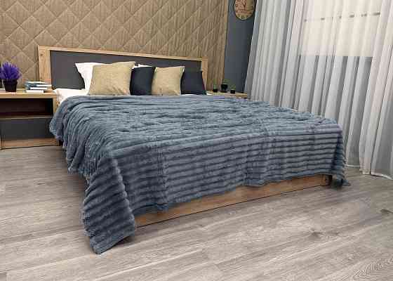 Плед-покривало смужка Шарпей 210х220 см (+-10см) Сірий (87-200) Київ