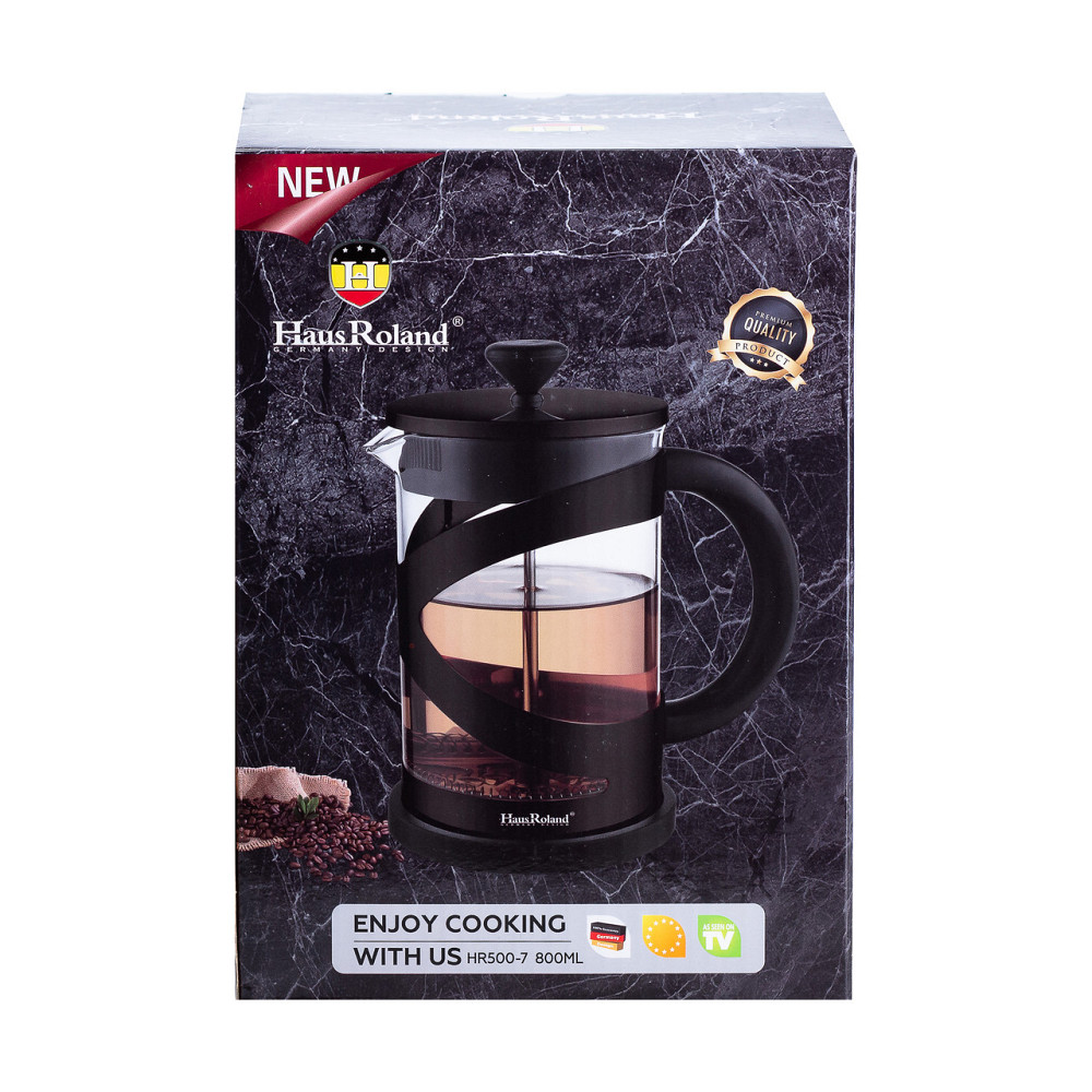 Чайник прозорий заварювальний з френч пресом 800 мл Чорний HP33540B Коломия - фото 5