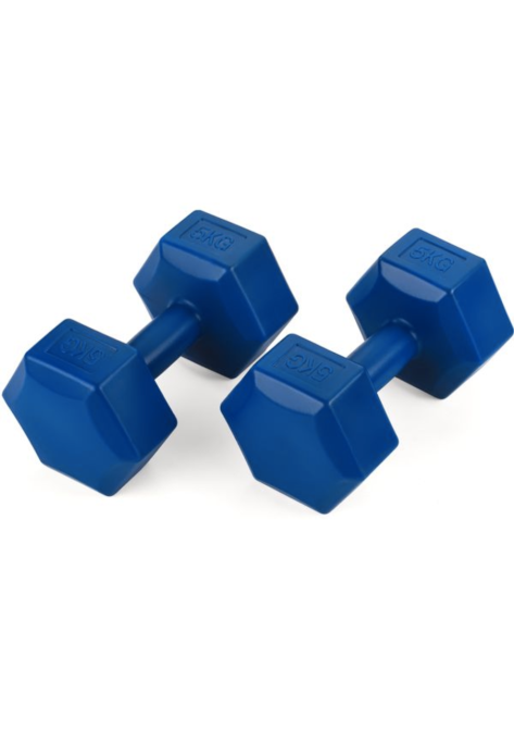 Гантели для фитнеса композитные Gymtek 2х5кг темно-синий Киев - изображение 1