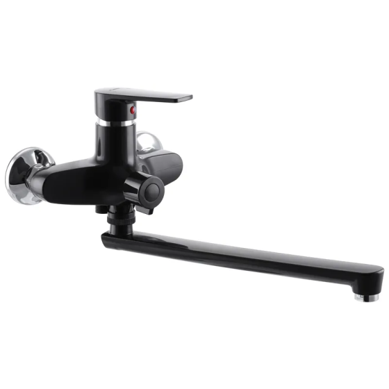 Змішувач для ванни Plamix Oscar-006 Euro Чорний (без шланга і лійки) (PM0600) Київ