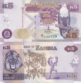 Zambia Замбия - 5 Kwacha 2012 UNC Pick 50a Полтава - изображение 1