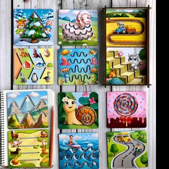 Деревянные трафареты для детей Ubumblebees (ПСФ094) PSF094 маленькие 12 шт Винница