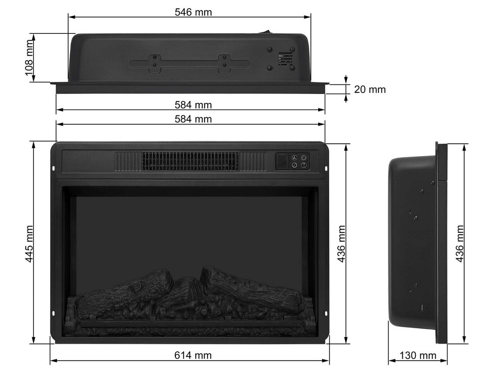 Електрокамін ArtiFlame AF23S з обігрівом і звуком горіння вогню Львів - фото 5