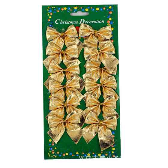 Бантики на новый год 12 штук 6 на 4 см золотистый Киев