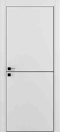 Двері фарбовані, Полотно, AL-1 Біла Емаль, Молдинг Чорний Київ