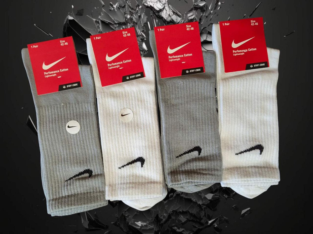 Мужские носки высокие разноцветные в наборе по 4 штук. Nike. Размер 42-46 Киев - изображение 1