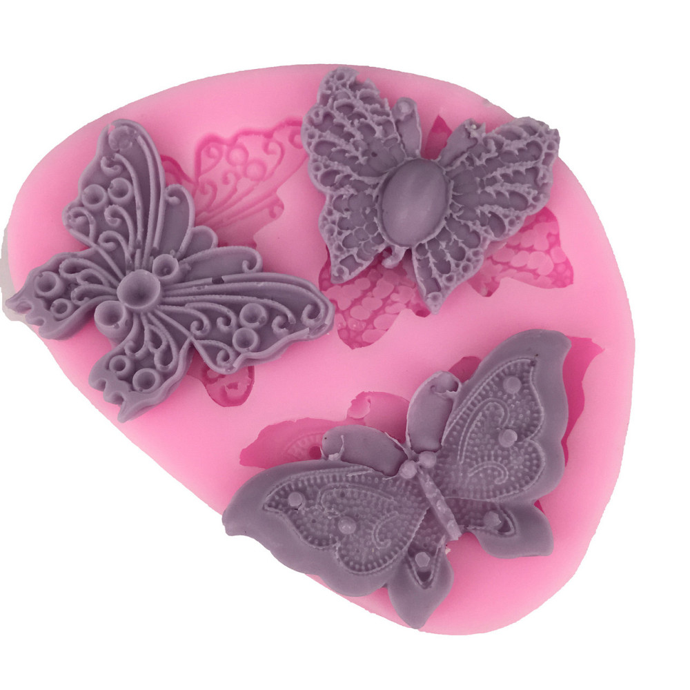 Молд силіконовий Метелики 93 на 70 мм рожевий Київ - фото 10