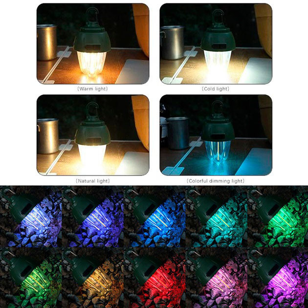 Ліхтар кемпінг вольфрамова лампа на сонячній батареї 899-SMD(RGB)+COB HN-60 Київ - фото 4