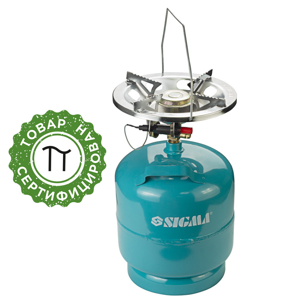 Комплект газовый кемпинг с пьезоподжигом Comfort 8л SIGMA (2903121) Ровно - изображение 1