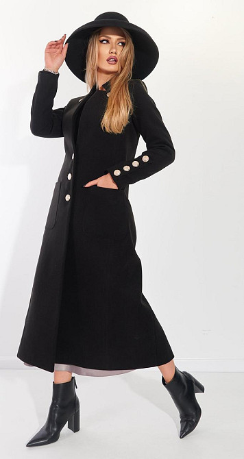 Жіночне чорне пальто (48) Київ - фото 7