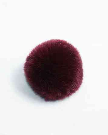 Хутряний бубон на шапку з кролика Rex Бордовий Харків