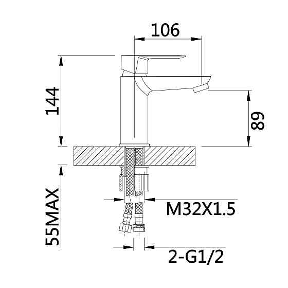 Змішувач для раковини Lidz Latwa 001 (k35) LDLAT001CRM45412 Chrome Київ