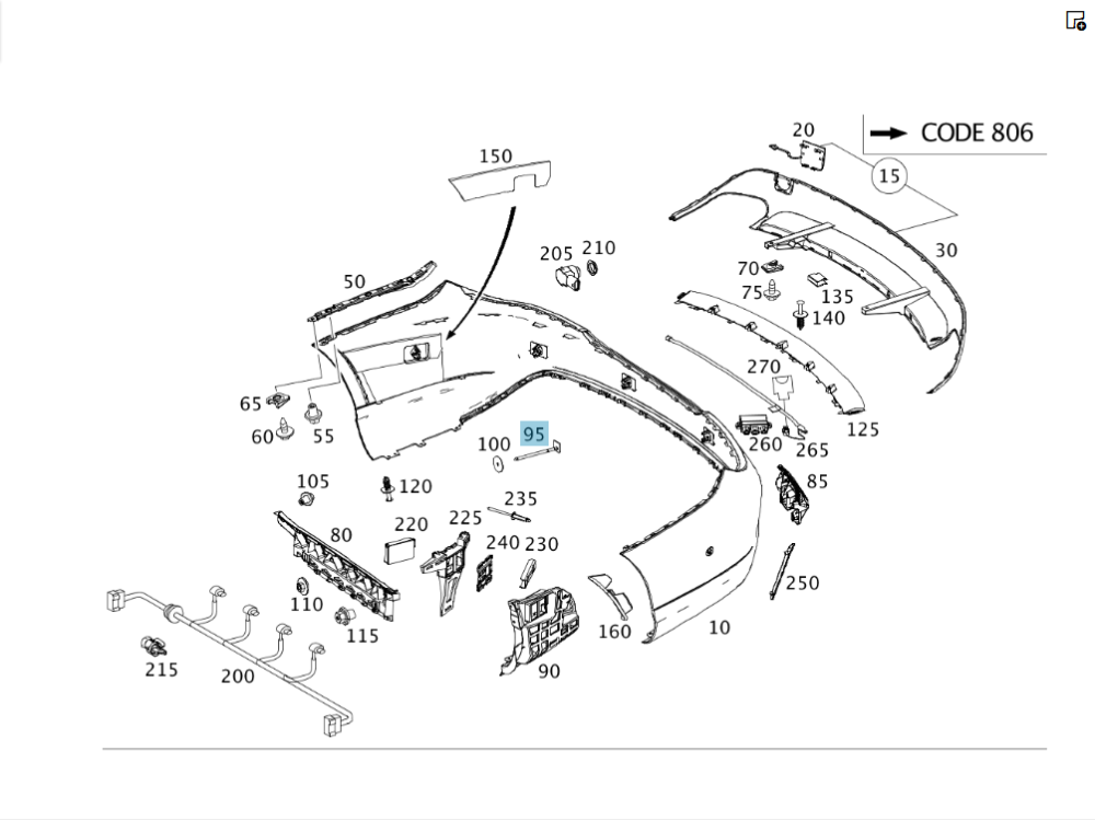 Mercedes-Benz  A0008850411 Кріпильний болт із пластиною заднього бампера C-class Estate S205 E-class W213 E-class S213 E-class W212 C-Class Estate S20 Одесса - изображение 8