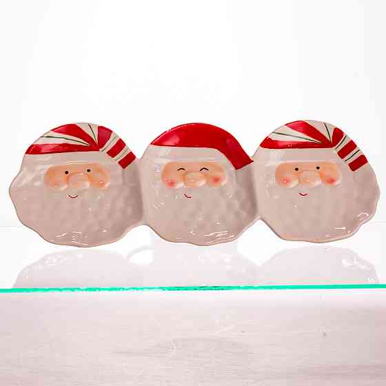 Блюдо сервірувальне новорічне для закусок Santa Claus 33.5×12.5 (см) з порцеляни CR-1-33 Коломыя