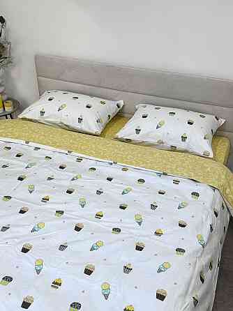 Ecotton Комплект постільної білизни Ecotton двоспальний Євро 210х220 см сатин Ice cream білий ( Коломия