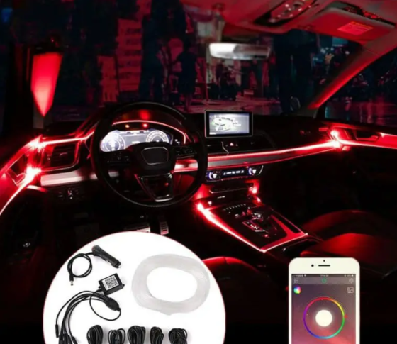 Підсвітка гнучка нитка холодний неон 6 м, 5точок, Multicolor RGB арт.AL02-RGB-APP-5 2764 Винница