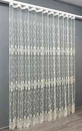 Тюль VR-Textil 1853т Фатин с вышивкой Корд Молочный 300х270 см (40-207) Киев