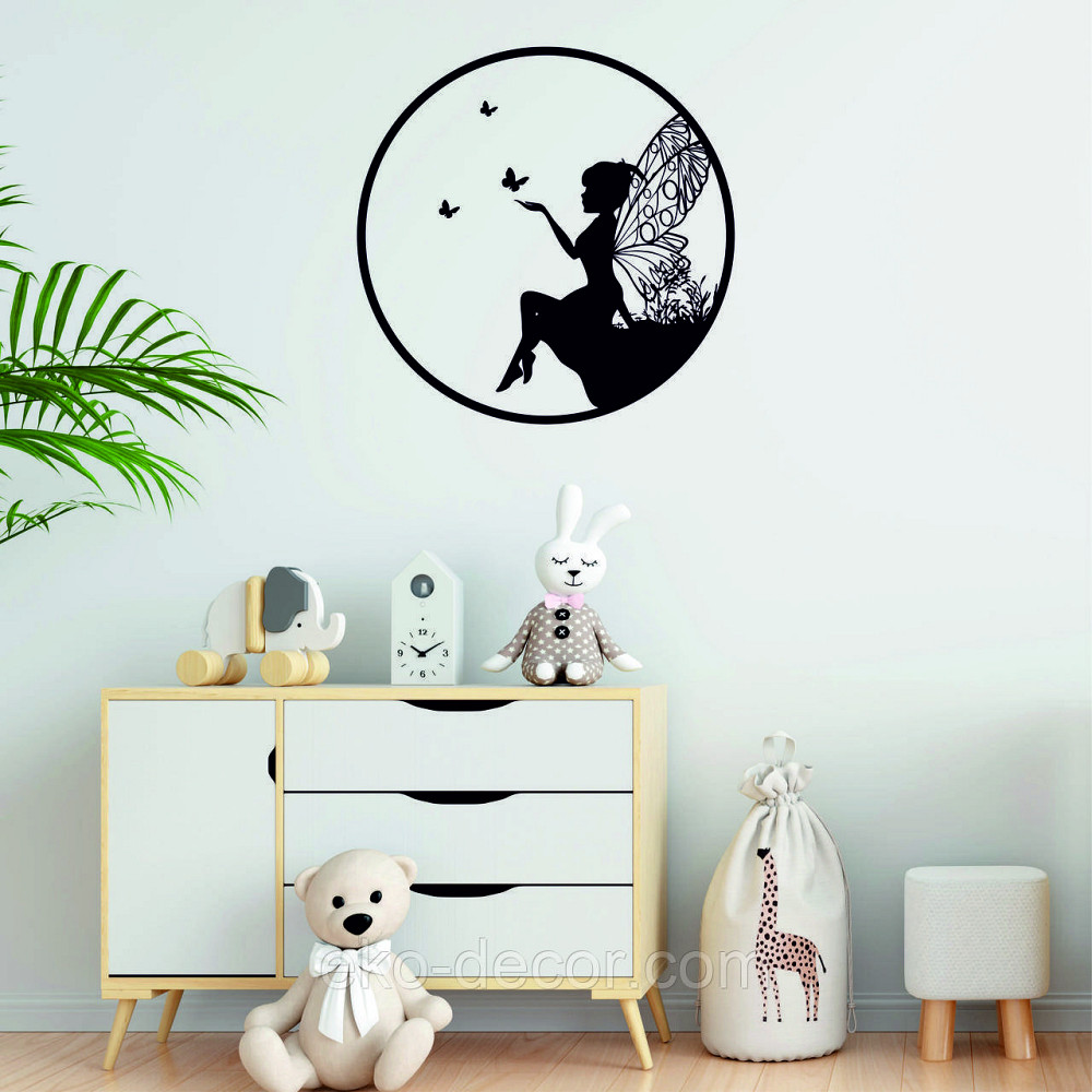 Декоративное настенное Панно «Фея-волшебница», Декор на стену 70*70 см, Черный Киев - изображение 1