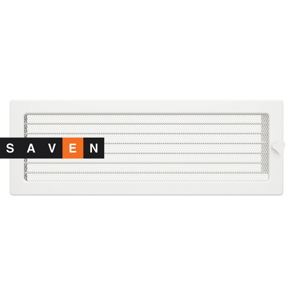 Вентиляційна решітка для каміна SAVEN 17х49 біла з жалюзі Львів - фото 1