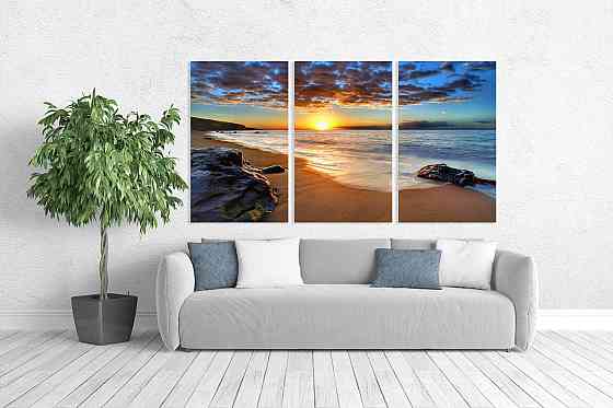Модульна картина у вітальню/ спальню     Природа моря      ART-042_3A 100х150 см Київ