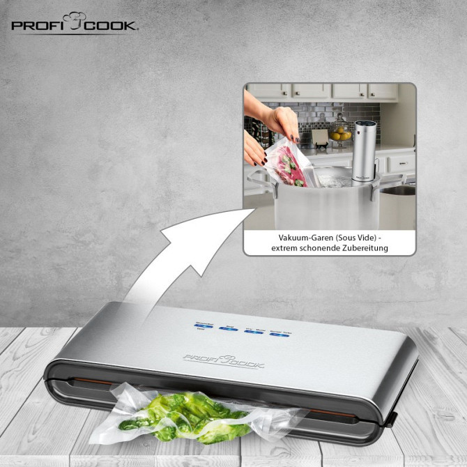Вакуумный упаковщик мощность всасывания 12 л/мин с 18 пакетами Profi Cook PC-VK (1080) 120 Вт Нововолынск - изображение 7