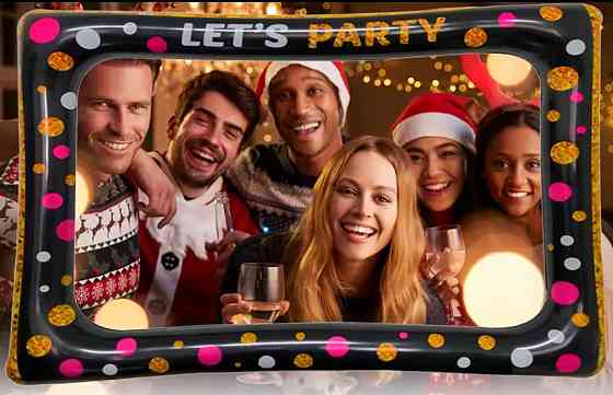 Надувная фоторамка для вечеринки реквизит для селфи декорация к празднику 78 на 65 см чёрная Киев