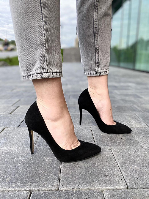 Туфлі жіночі M-LUX чорні замша натуральна каблук 10см 36р 37р (91020) Коломыя - изображение 7