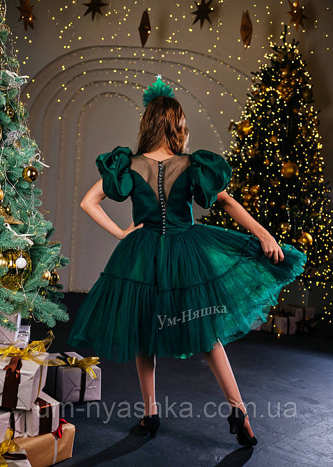 Зеленое пышное платье 128-140 Кривой Рог - изображение 3