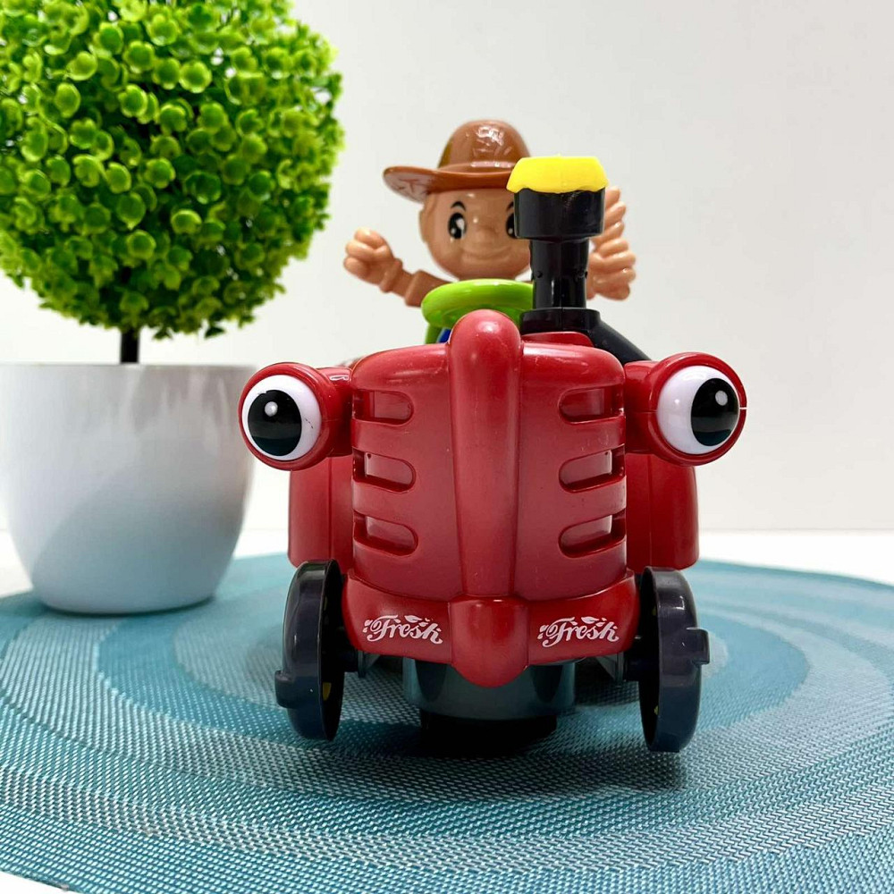 Трактор з причепом світло мелодія вільне колесо знімний причіп фігурка корови Червоний (HD 963) Чернігів - фото 7