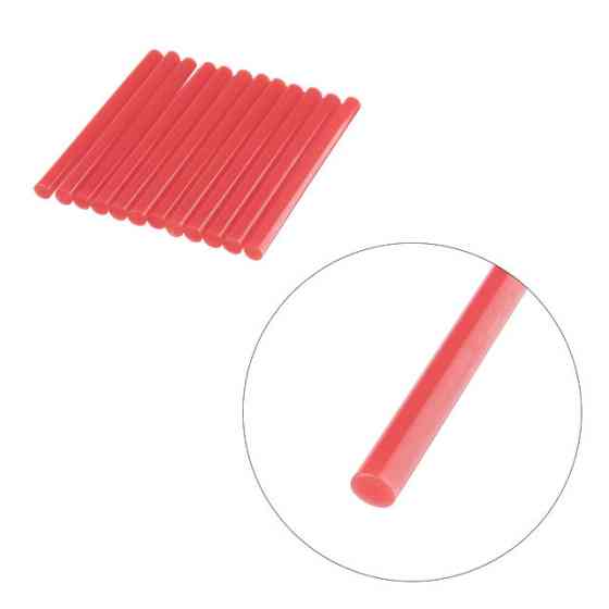 Комплект клейових стрижнів червоних, 7,4×100 мм, 12 шт. INTERTOOL RT-1043 Київ