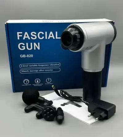 Портативный ручной массажер для тела Fascial Gun KH-320 черный, Мышечный ручной ударный массажер Коломия